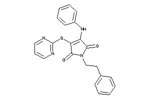 3-anilino-1-phenethyl-4-(2-pyrimidylthio)-3-pyrroline-2,5-quinone