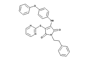 1-phenethyl-3-(4-phenoxyanilino)-4-(2-pyrimidylthio)-3-pyrroline-2,5-quinone