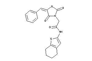 2-(5-benzal-2,4-diketo-thiazolidin-3-yl)-N-(4,5,6,7-tetrahydrobenzothiophen-2-yl)acetamide