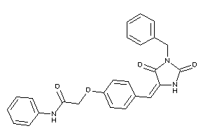 2-[4-[(1-benzyl-2,5-diketo-imidazolidin-4-ylidene)methyl]phenoxy]-N-phenyl-acetamide