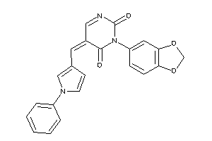 Image of 3-(1,3-benzodioxol-5-yl)-5-[(1-phenylpyrrol-3-yl)methylene]pyrimidine-2,4-quinone