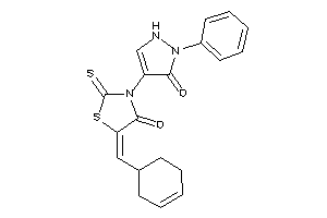 5-(cyclohex-3-en-1-ylmethylene)-3-(5-keto-1-phenyl-3-pyrazolin-4-yl)-2-thioxo-thiazolidin-4-one