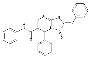 Image of 2-benzal-3-keto-N,5-diphenyl-5H-thiazolo[3,2-a]pyrimidine-6-carboxamide