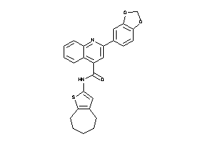 Image of 2-(1,3-benzodioxol-5-yl)-N-(5,6,7,8-tetrahydro-4H-cyclohepta[b]thiophen-2-yl)cinchoninamide