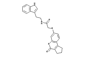 Image of N-[2-(1H-indol-3-yl)ethyl]-2-[(4-keto-2,3-dihydro-1H-cyclopenta[c]chromen-7-yl)oxy]acetamide