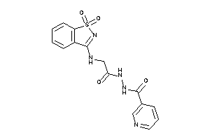 N'-[2-[(1,1-diketo-1,2-benzothiazol-3-yl)amino]acetyl]nicotinohydrazide