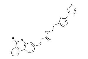 Image of 2-[(4-keto-2,3-dihydro-1H-cyclopenta[c]chromen-7-yl)oxy]-N-[2-(5-thiazol-4-yl-2-thienyl)ethyl]acetamide