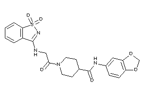 N-(1,3-benzodioxol-5-yl)-1-[2-[(1,1-diketo-1,2-benzothiazol-3-yl)amino]acetyl]isonipecotamide