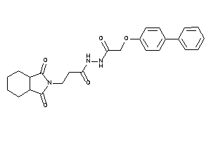 3-(1,3-diketo-3a,4,5,6,7,7a-hexahydroisoindol-2-yl)-N'-[2-(4-phenylphenoxy)acetyl]propionohydrazide