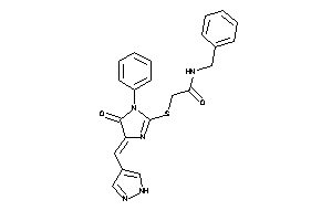 N-benzyl-2-[[5-keto-1-phenyl-4-(1H-pyrazol-4-ylmethylene)-2-imidazolin-2-yl]thio]acetamide
