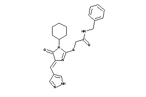 N-benzyl-2-[[1-cyclohexyl-5-keto-4-(1H-pyrazol-4-ylmethylene)-2-imidazolin-2-yl]thio]acetamide
