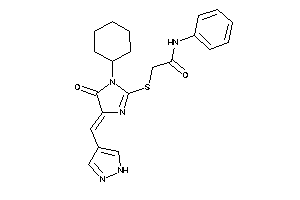 2-[[1-cyclohexyl-5-keto-4-(1H-pyrazol-4-ylmethylene)-2-imidazolin-2-yl]thio]-N-phenyl-acetamide