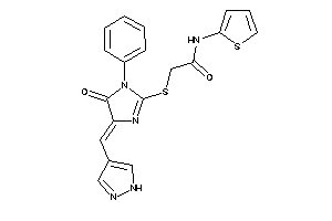 2-[[5-keto-1-phenyl-4-(1H-pyrazol-4-ylmethylene)-2-imidazolin-2-yl]thio]-N-(2-thienyl)acetamide