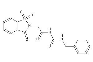 Image of N-(benzylcarbamoyl)-2-(1,1,3-triketo-1,2-benzothiazol-2-yl)acetamide