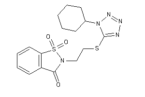 2-[2-[(1-cyclohexyltetrazol-5-yl)thio]ethyl]-1,1-diketo-1,2-benzothiazol-3-one