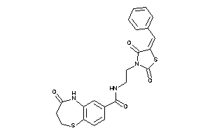 N-[2-(5-benzal-2,4-diketo-thiazolidin-3-yl)ethyl]-4-keto-3,5-dihydro-2H-1,5-benzothiazepine-7-carboxamide