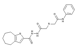 2-[[2-keto-2-[N'-(5,6,7,8-tetrahydro-4H-cyclohepta[b]thiophene-2-carbonyl)hydrazino]ethyl]thio]-N-phenyl-acetamide