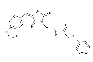 N-[2-(2,4-diketo-5-piperonylidene-thiazolidin-3-yl)ethyl]-2-(phenylthio)acetamide