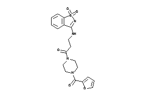 3-[(1,1-diketo-1,2-benzothiazol-3-yl)amino]-1-[4-(2-furoyl)piperazino]propan-1-one