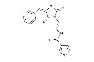 N-[2-(5-benzal-2,4-diketo-thiazolidin-3-yl)ethyl]thiophene-3-carboxamide