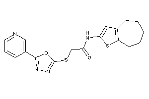 2-[[5-(3-pyridyl)-1,3,4-oxadiazol-2-yl]thio]-N-(5,6,7,8-tetrahydro-4H-cyclohepta[b]thiophen-2-yl)acetamide