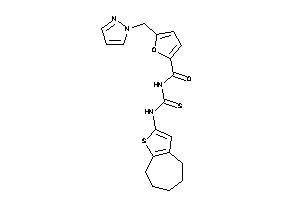 5-(pyrazol-1-ylmethyl)-N-(5,6,7,8-tetrahydro-4H-cyclohepta[b]thiophen-2-ylthiocarbamoyl)-2-furamide