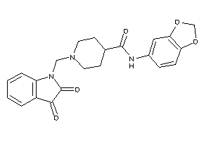 N-(1,3-benzodioxol-5-yl)-1-[(2,3-diketoindolin-1-yl)methyl]isonipecotamide