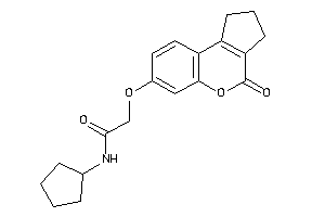 Image of N-cyclopentyl-2-[(4-keto-2,3-dihydro-1H-cyclopenta[c]chromen-7-yl)oxy]acetamide