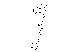 3-[(1,1-diketo-1,2-benzothiazol-3-yl)amino]-N-[3-(phenylthio)propyl]propionamide