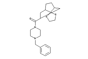 Image of (4-benzylpiperazino)-spiro[1,3-dithiolane-2,8'-bicyclo[3.2.1]octane]-3'-yl-methanone