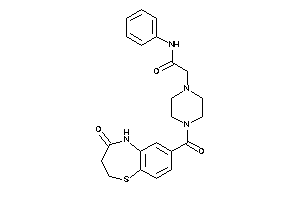 2-[4-(4-keto-3,5-dihydro-2H-1,5-benzothiazepine-7-carbonyl)piperazino]-N-phenyl-acetamide