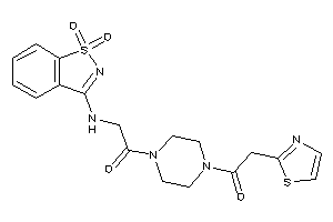 2-[(1,1-diketo-1,2-benzothiazol-3-yl)amino]-1-[4-(2-thiazol-2-ylacetyl)piperazino]ethanone