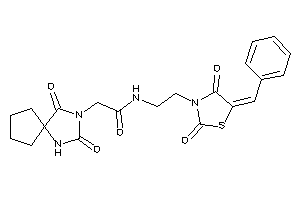 N-[2-(5-benzal-2,4-diketo-thiazolidin-3-yl)ethyl]-2-(2,4-diketo-1,3-diazaspiro[4.4]nonan-3-yl)acetamide