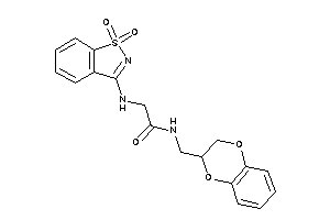 N-(2,3-dihydro-1,4-benzodioxin-3-ylmethyl)-2-[(1,1-diketo-1,2-benzothiazol-3-yl)amino]acetamide