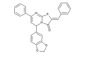 2-benzal-5-(1,3-benzodioxol-5-yl)-7-phenyl-5H-thiazolo[3,2-a]pyrimidin-3-one