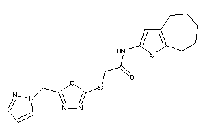 2-[[5-(pyrazol-1-ylmethyl)-1,3,4-oxadiazol-2-yl]thio]-N-(5,6,7,8-tetrahydro-4H-cyclohepta[b]thiophen-2-yl)acetamide