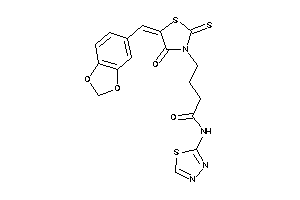 4-(4-keto-5-piperonylidene-2-thioxo-thiazolidin-3-yl)-N-(1,3,4-thiadiazol-2-yl)butyramide