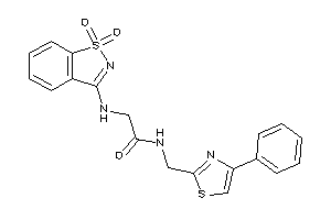 2-[(1,1-diketo-1,2-benzothiazol-3-yl)amino]-N-[(4-phenylthiazol-2-yl)methyl]acetamide