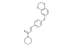 3-[4-(2,3-dihydro-1,4-benzodioxin-6-ylthio)phenyl]-1-piperidino-prop-2-en-1-one