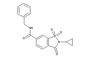 N-benzyl-2-cyclopropyl-1,1,3-triketo-1,2-benzothiazole-6-carboxamide