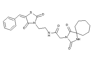 N-[2-(5-benzal-2,4-diketo-thiazolidin-3-yl)ethyl]-2-(2,4-diketo-1,3-diazaspiro[4.6]undecan-3-yl)acetamide