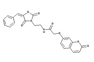 N-[2-(5-benzal-2,4-diketo-thiazolidin-3-yl)ethyl]-2-(2-ketochromen-7-yl)oxy-acetamide