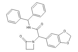 N-benzhydryl-2-(1,3-benzodioxol-5-yl)-2-(2-ketoazetidin-1-yl)acetamide