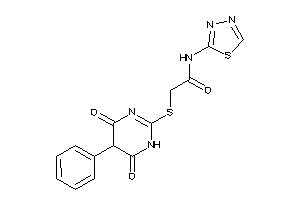 Image of 2-[(4,6-diketo-5-phenyl-1H-pyrimidin-2-yl)thio]-N-(1,3,4-thiadiazol-2-yl)acetamide