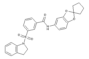 3-indolin-1-ylsulfonyl-N-spiro[1,3-benzodioxole-2,1'-cyclopentane]-5-yl-benzamide