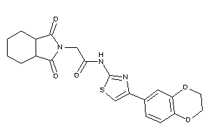 N-[4-(2,3-dihydro-1,4-benzodioxin-6-yl)thiazol-2-yl]-2-(1,3-diketo-3a,4,5,6,7,7a-hexahydroisoindol-2-yl)acetamide