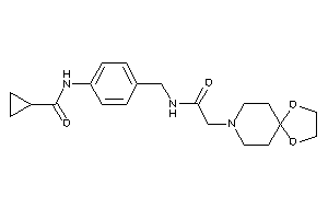 N-[4-[[[2-(1,4-dioxa-8-azaspiro[4.5]decan-8-yl)acetyl]amino]methyl]phenyl]cyclopropanecarboxamide