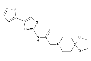 2-(1,4-dioxa-8-azaspiro[4.5]decan-8-yl)-N-[4-(2-thienyl)thiazol-2-yl]acetamide