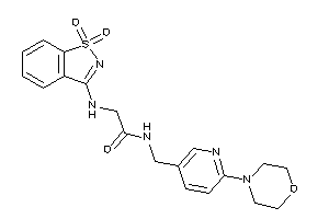 2-[(1,1-diketo-1,2-benzothiazol-3-yl)amino]-N-[(6-morpholino-3-pyridyl)methyl]acetamide