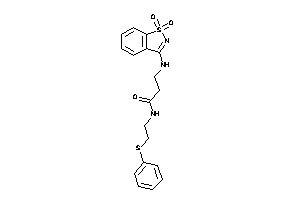 3-[(1,1-diketo-1,2-benzothiazol-3-yl)amino]-N-[2-(phenylthio)ethyl]propionamide